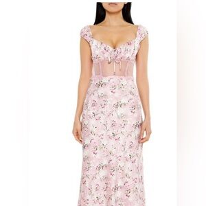 Floral Pink Maxi Dress